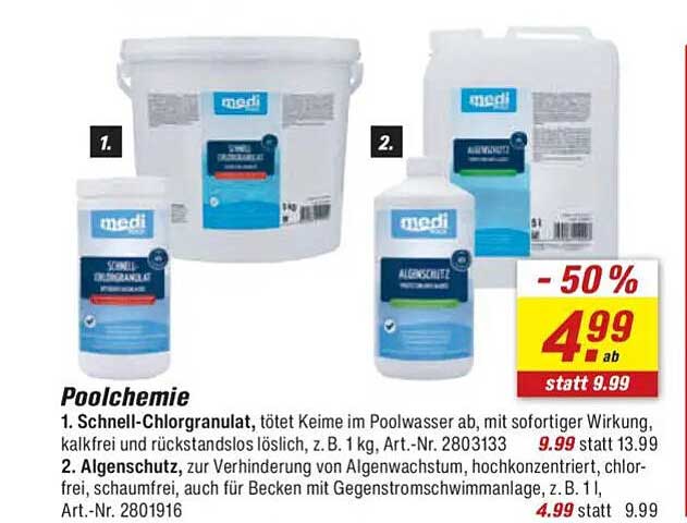 Poolchemie - Schnell-Chlorgranulat und Algen-Schutz