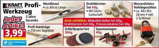 Profi-Werkzeug Set – Jeder Artikel nur 3,99 €