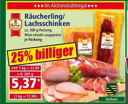 Räucherling/Lachsschinken - 300 g für nur 5,37 €!