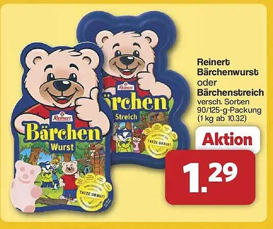 Reinert Bärenwurst oder Bärenstreich 90/125-g-Packung