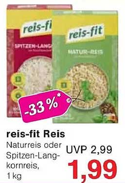 reis-fit Reis - Naturreis oder Spitzen-Langkornreis, 1 kg