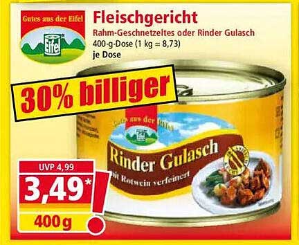 Rinder Gulasch 400 g - Rahm-Geschnetzeltes oder Rinder Gulasch