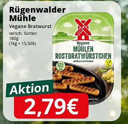 Rügenwalder Mühle Vegane Bratwurst, verschieden Sorten, 180g