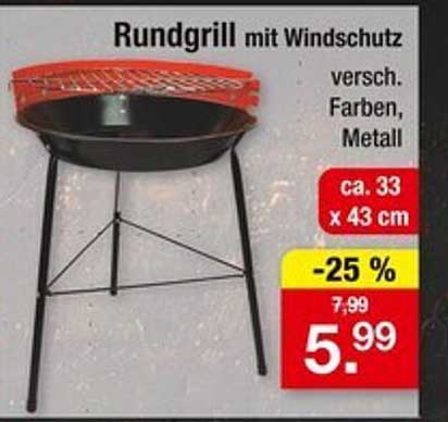 Rund grill mit Windschutz