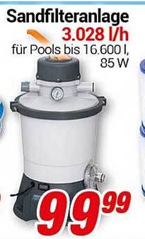 Sandfilteranlage 3.028 l/h für Pools bis 16.600 l, 85 W