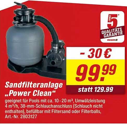 Sandfilteranlage "Power Clean"