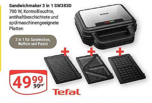 Sandwichmaker 3 in 1 SW383D von Tefal