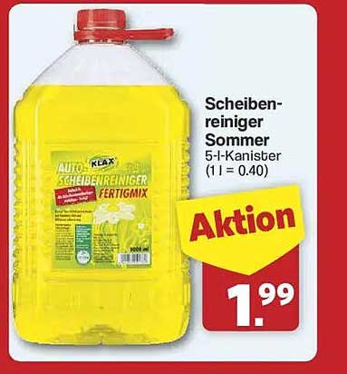 Scheibenreiniger Sommer 5-l-Kanister (1 l = 0,40 €)
