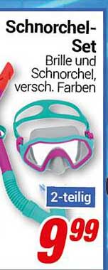 Schnorchel-Set 2-teilig – Brille und Schnorchel in verschiedenen Farben