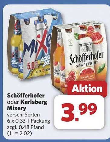Schöfferhofer oder Karlsberg Mixery 6 x 0,33 l-Packung