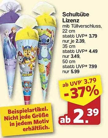 Schultüte Lizenz mit Tüllverschluss