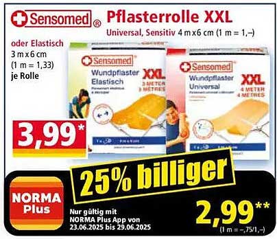 Sensomed Pflasterrolle XXL Universal, Sensitiv 4 m x 6 cm