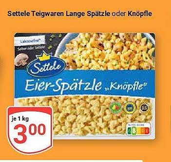 Settele Teigwaren Lange Spätzle oder Knöpfle