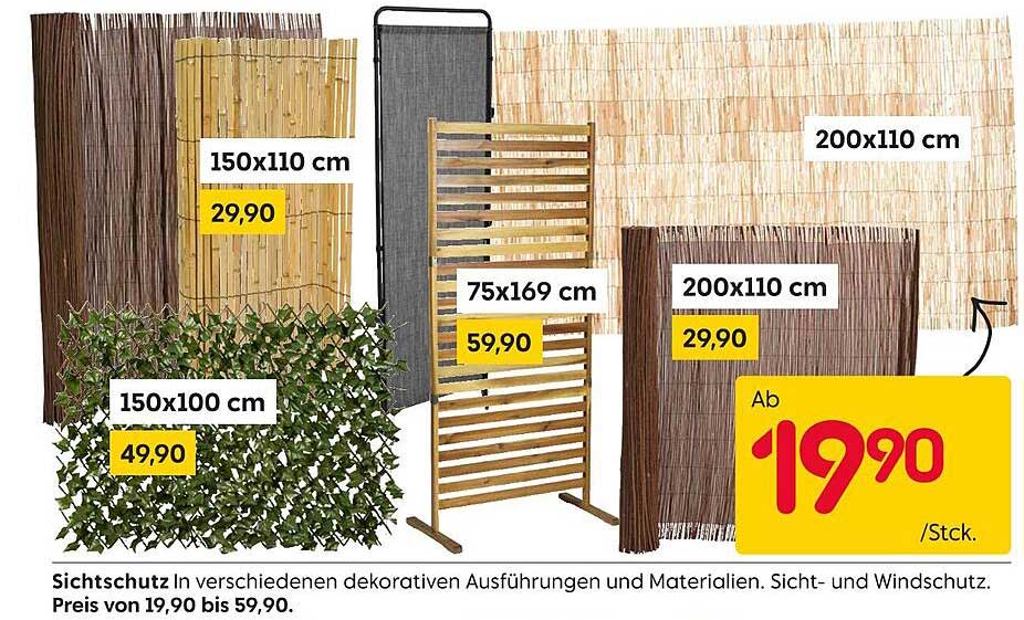 Sichtschutz in verschiedenen dekorativen Ausführungen und Materialien