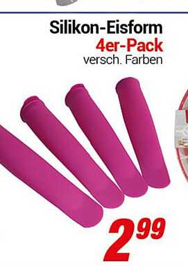 Silikon-Eisform 4er-Pack - verschiedene Farben