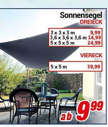 Sonnensegel in verschiedenen Größen - Ideal für jeden Garten