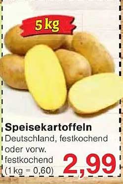 Speisekartoffeln (5 kg) - Deutschland, festkochend oder vorw. festkochend