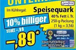 Speisequark 40% Fett i. Tr. 250-g-Packung