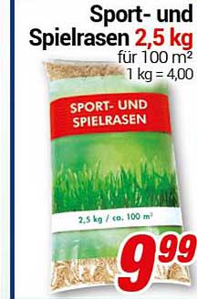Sport- und Spielrasen 2,5 kg für 100 m²