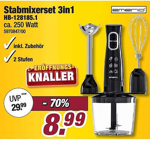 Stabmixer Set 3in1 HB-128185.1 mit 250 Watt