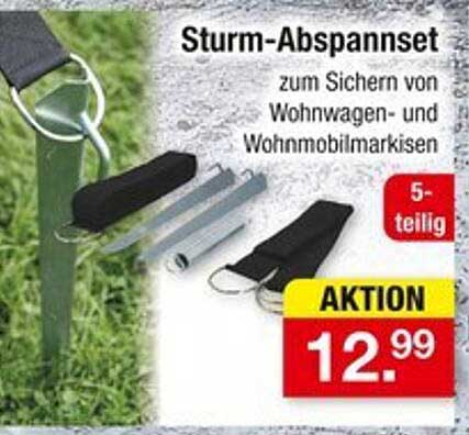 Sturm-Abspannset zum Sichern von Wohnwagen- und Wohnmobilmarkisen