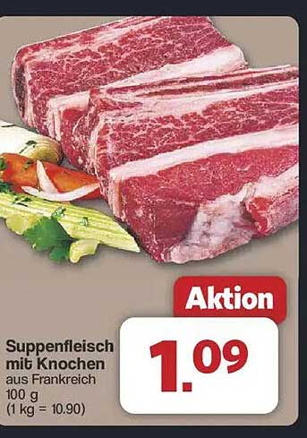 Suppenfleisch mit Knochen aus Frankreich