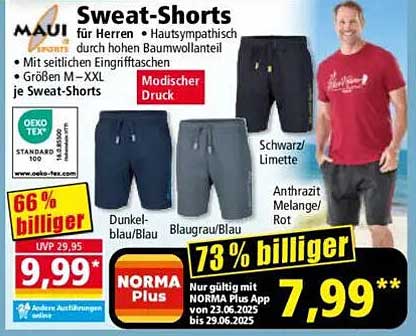 Sweat-Shorts für Herren - Hautsympathisch durch hohen Baumwollanteil