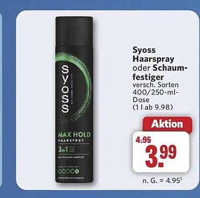 Syoss Haarspray oder Schaumfestiger 400/250-ml-Dose