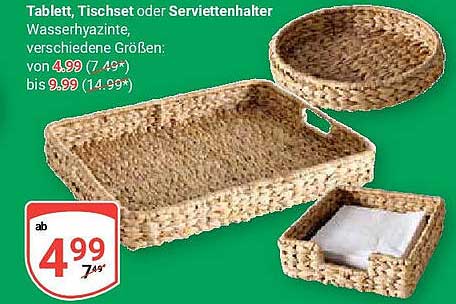 Tablett, Tischset oder Serviettenhalter aus Wasserhyazinte