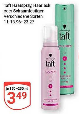 Taft Haarspray, Haarlack oder Schaumfestiger - Auswahl von Taft