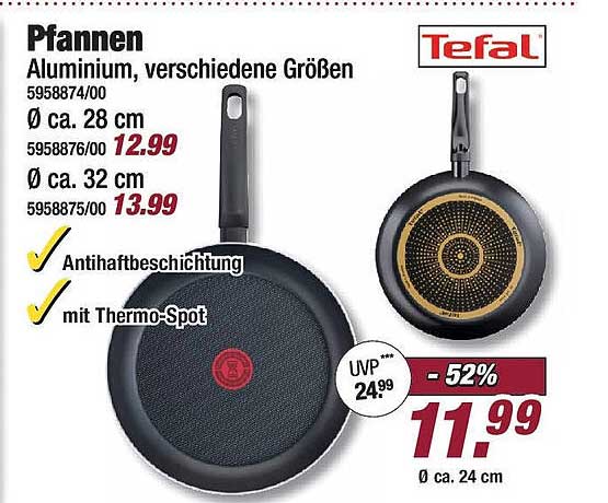 Tefal Pfannen Aluminium, verschiedene Größen