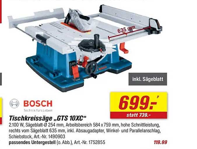 Tischkreissäge „GTS 10XC“