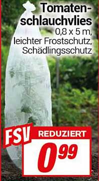 Tomatenschlauchvlies 0,8 x 5 m, leichter Frostschutz, Schädlingsschutz