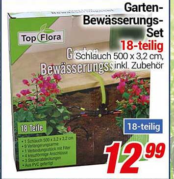 Top Flora Garten-Bewässerungs-Set 18-teilig