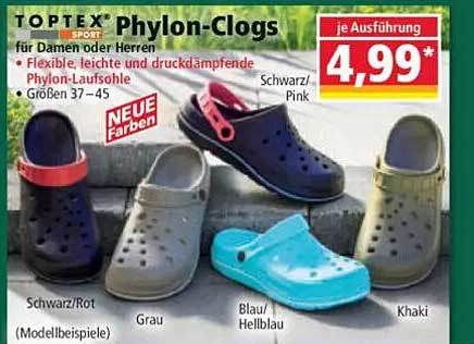 TOPTEX Phylon-Clogs für Damen und Herren - flexible und leichte Schuhe