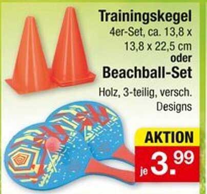 Trainingskegel 4er-Set oder Beachball-Set