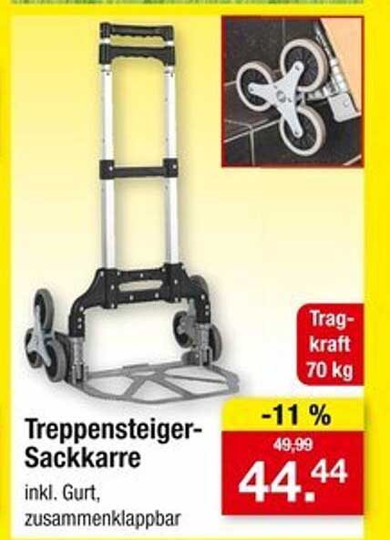 Treppensteiger-Sackkarre inkl. Gurt, zusammenklappbar
