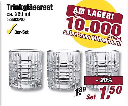 Trinkgläserset 3er-Set ca. 260 ml