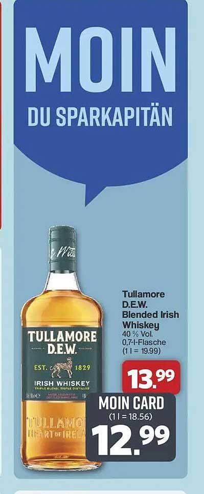 Tullamore D.E.W. Blended Irish Whiskey 0,7 l