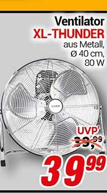 Ventilator XL-THUNDER aus Metall, Ø 40 cm, 80 W