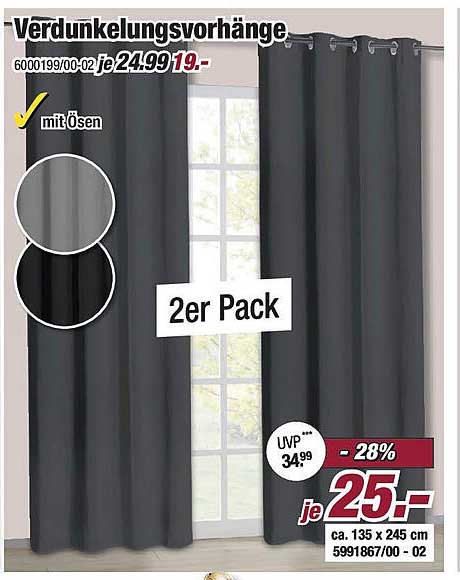 Verdunkelungsvorhänge - 2er Pack