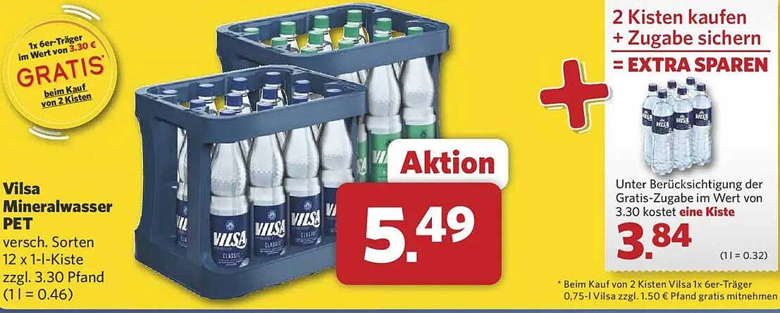 Vilsa Mineralwasser PET 12 x 1-l-Kiste