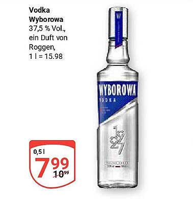 Vodka Wyborowa 37,5 % Vol, ein Duft von Roggen