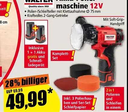 WALTER Akku Poliermaschine 12V
