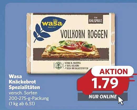 Wasa Knäckebrot Spezialitäten Vollkorn Roggen