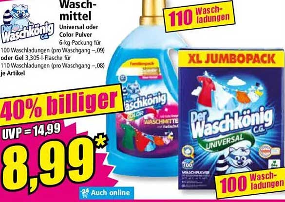 Waschmittel Universal oder Color Pulver – Der Wasch König
