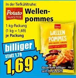 Wellen-Pommes von Potato Master – 1 kg Packung zum Top-Preis