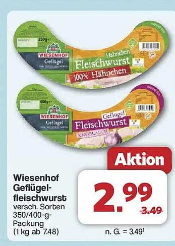 Wiesenhof Geflügelfleischwurst 350/400 g