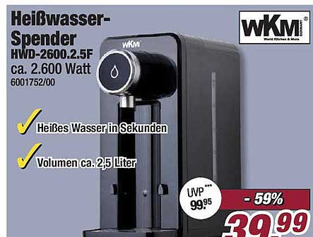 WKM Heißwasser-Spender HWD-2600.2.5F