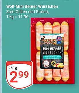 Wolf Mini Berner Würstchen - Zum Grillen und Braten